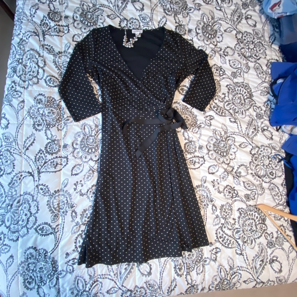 Adorable polka dot jersey wrap dress from Ann Taylor LOFT